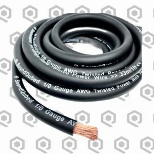 SoundQubed 1/0 Gauge CCA Power Wire – 50 ft, Black