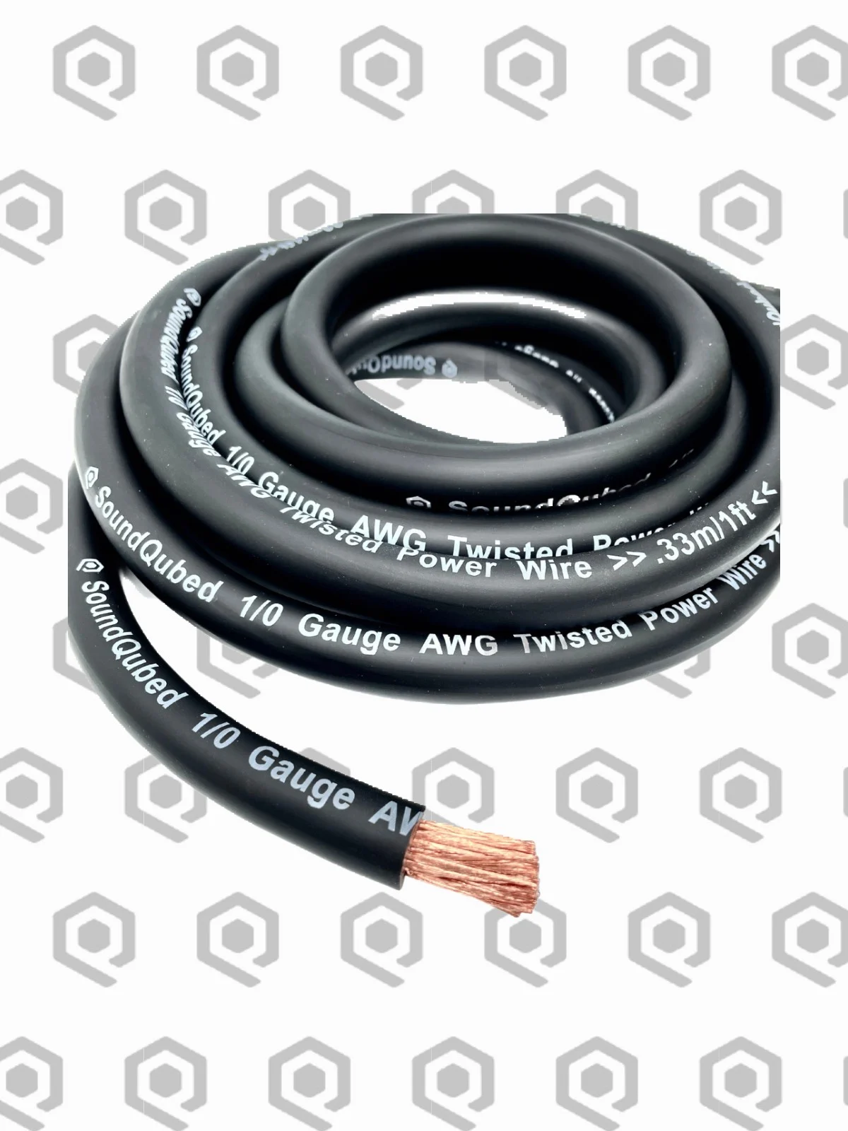 SoundQubed 1/0 Gauge CCA Power Wire – 50 ft, Black
