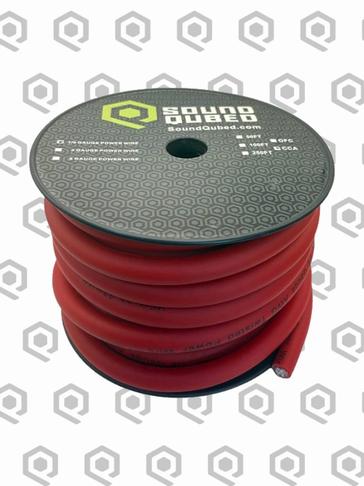 SoundQubed 1/0 Gauge CCA Power Wire – 50 ft, Red