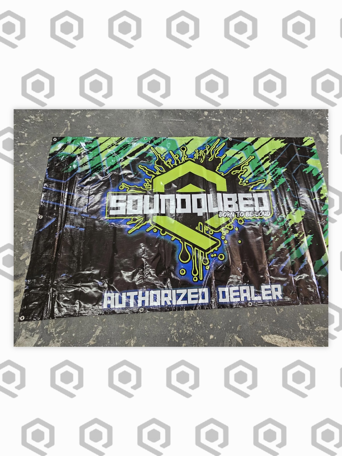 SoundQubed Authorized Dealer Banner – 3' x 5' Green (2025)