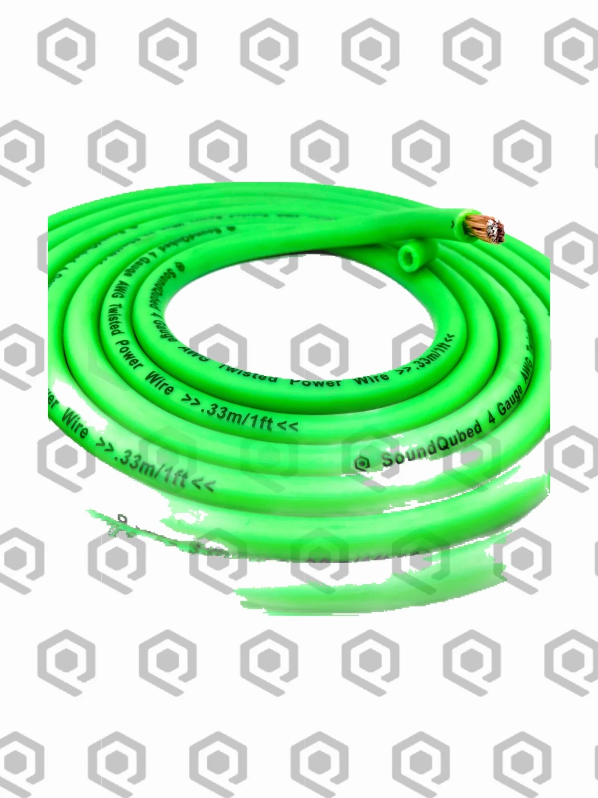 SoundQubed 4 Gauge CCA Power Wire – 100 ft, Green