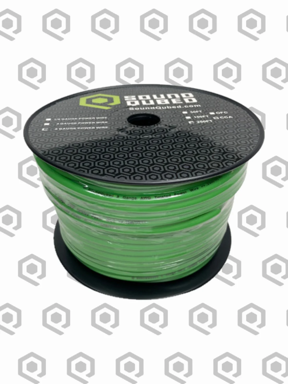 SoundQubed 8 Gauge CCA Power Wire – 250 ft, Green