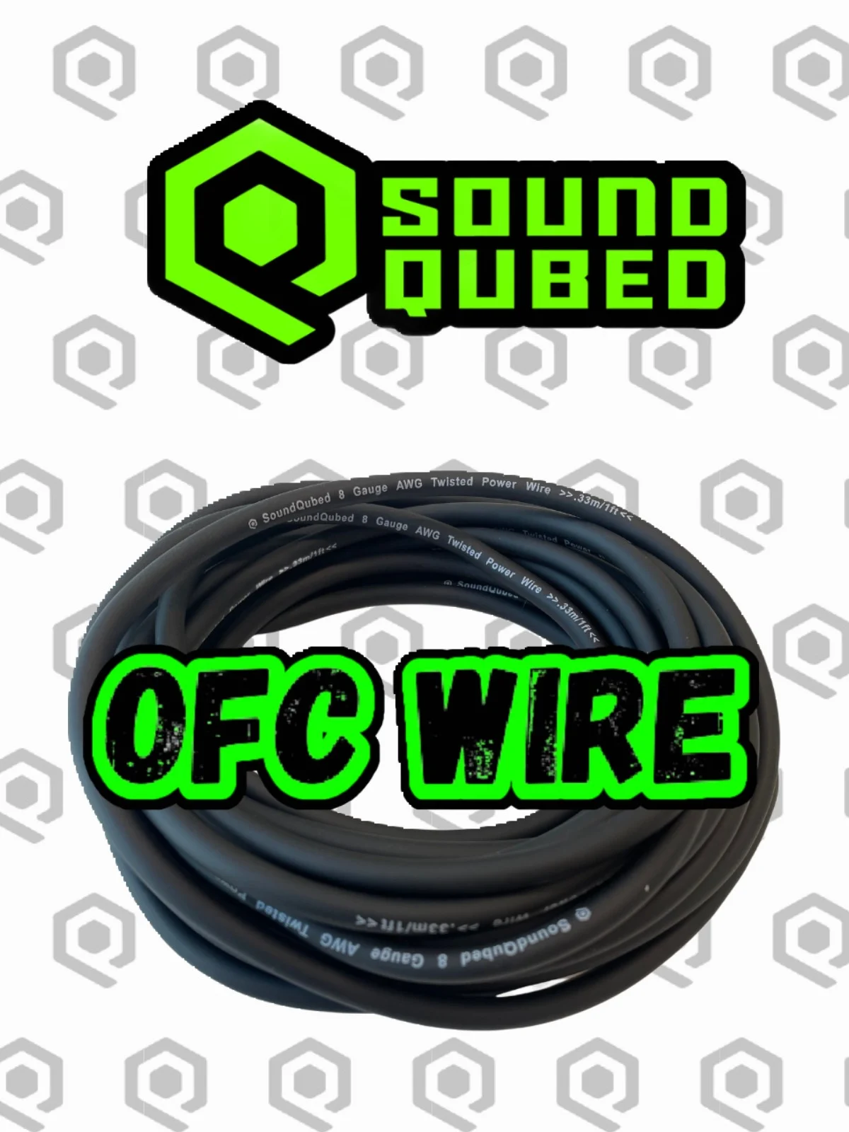 SoundQubed 8 Gauge OFC Power Wire – 250 ft, Black